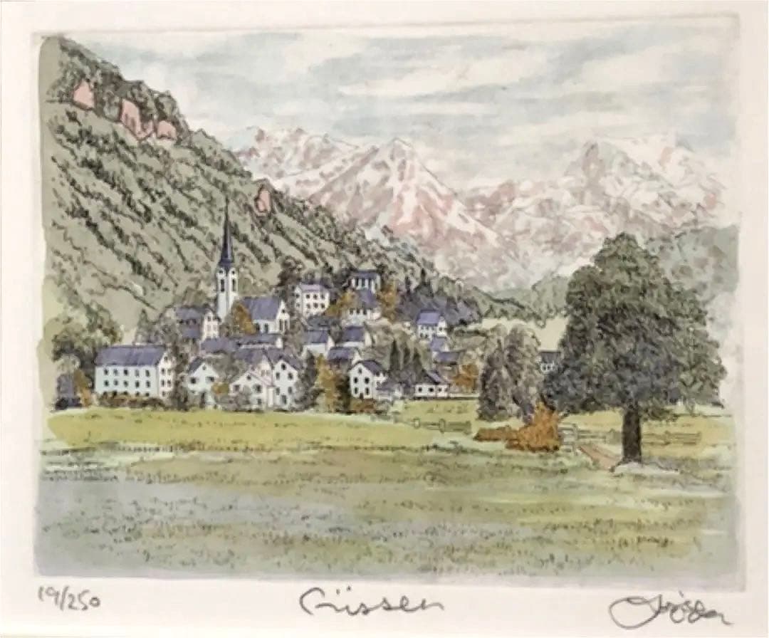 絵画 オダヨシオ作 フェッセン リトグラフ 19/250