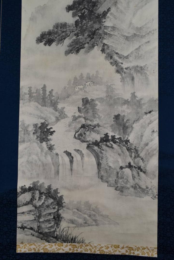 【真作】三承/山水図/掛軸/名家伝来/AA-702