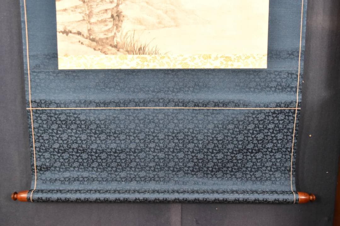 【真作】三承/山水図/掛軸/名家伝来/AA-702