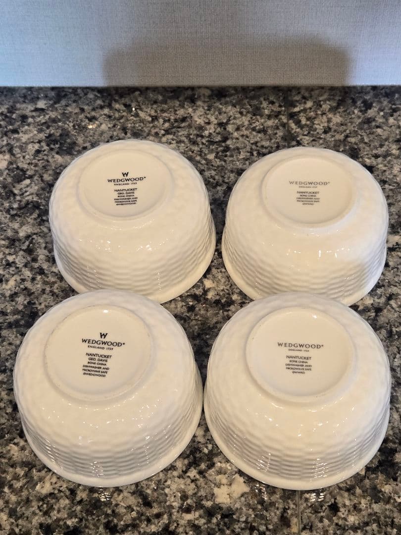  NANTUCKET ホワイトリブボウル 4個セット