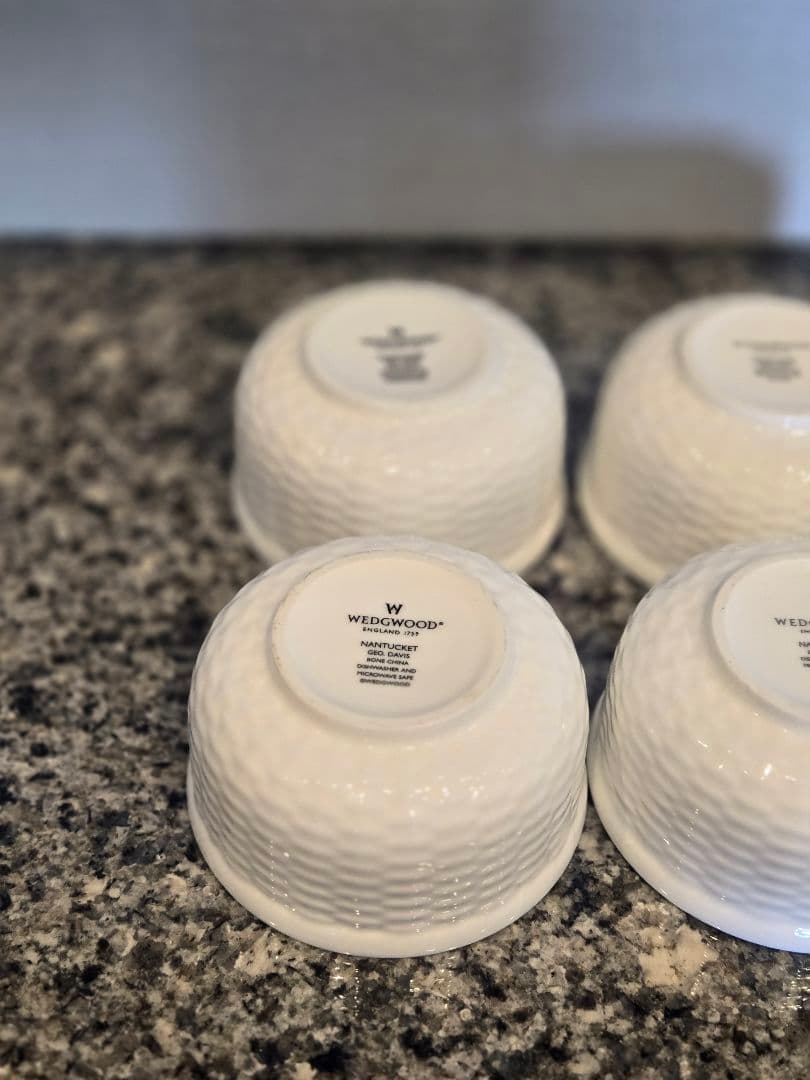  NANTUCKET ホワイトリブボウル 4個セット