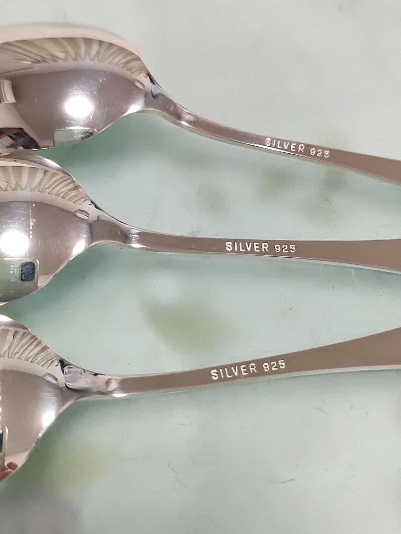 ●5489#0220　SILVER925スプーン3本(花２輪とリーフ)　0820