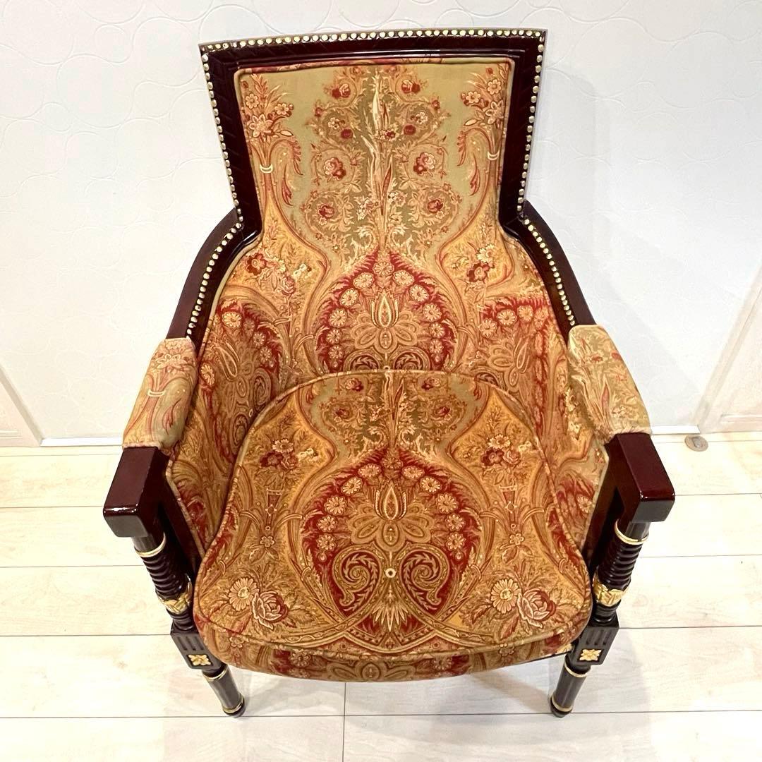 ヨーロピアン 木製 アームチェア アンティーク クラシック ルイ様式風 北欧　①