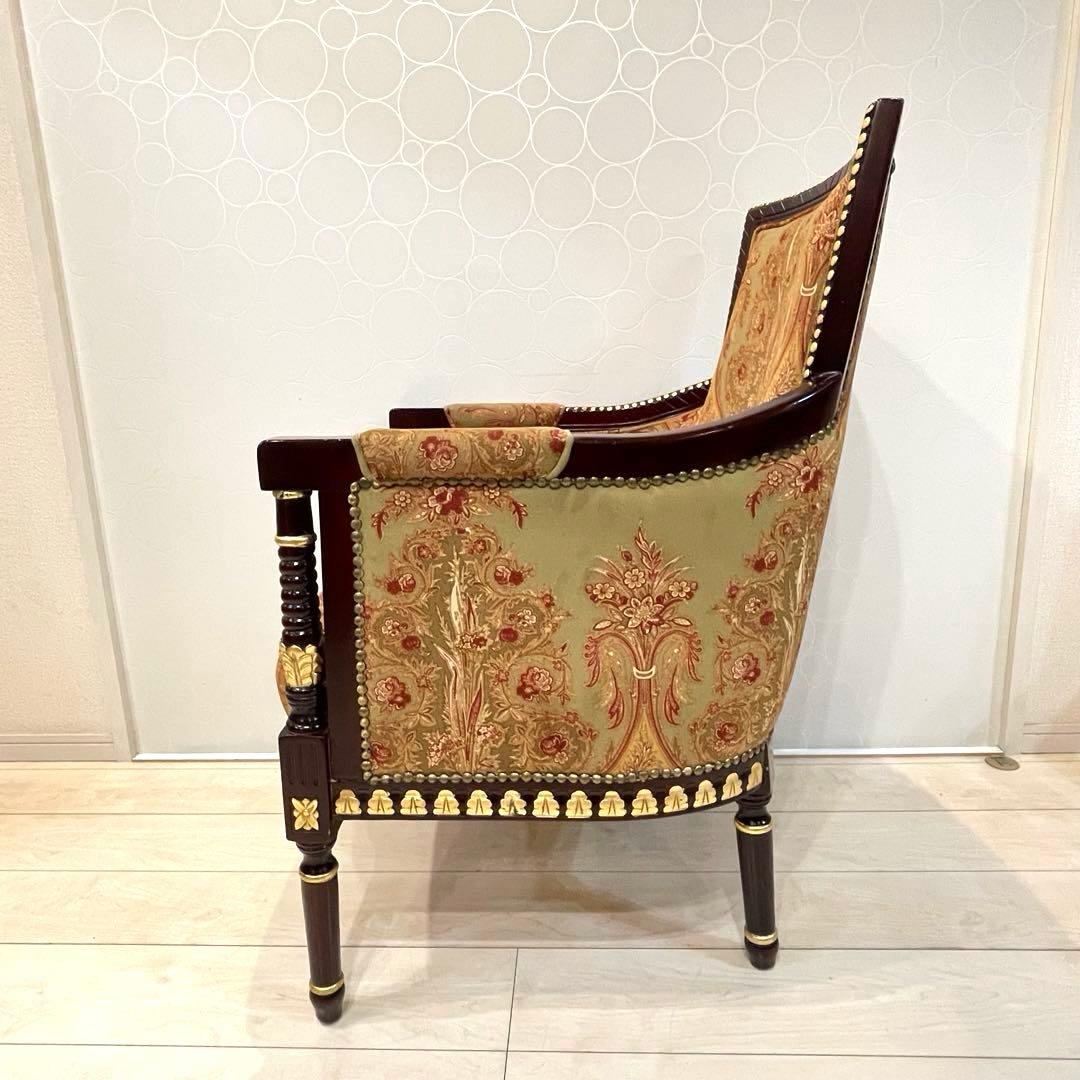 ヨーロピアン 木製 アームチェア アンティーク クラシック ルイ様式風 北欧　①