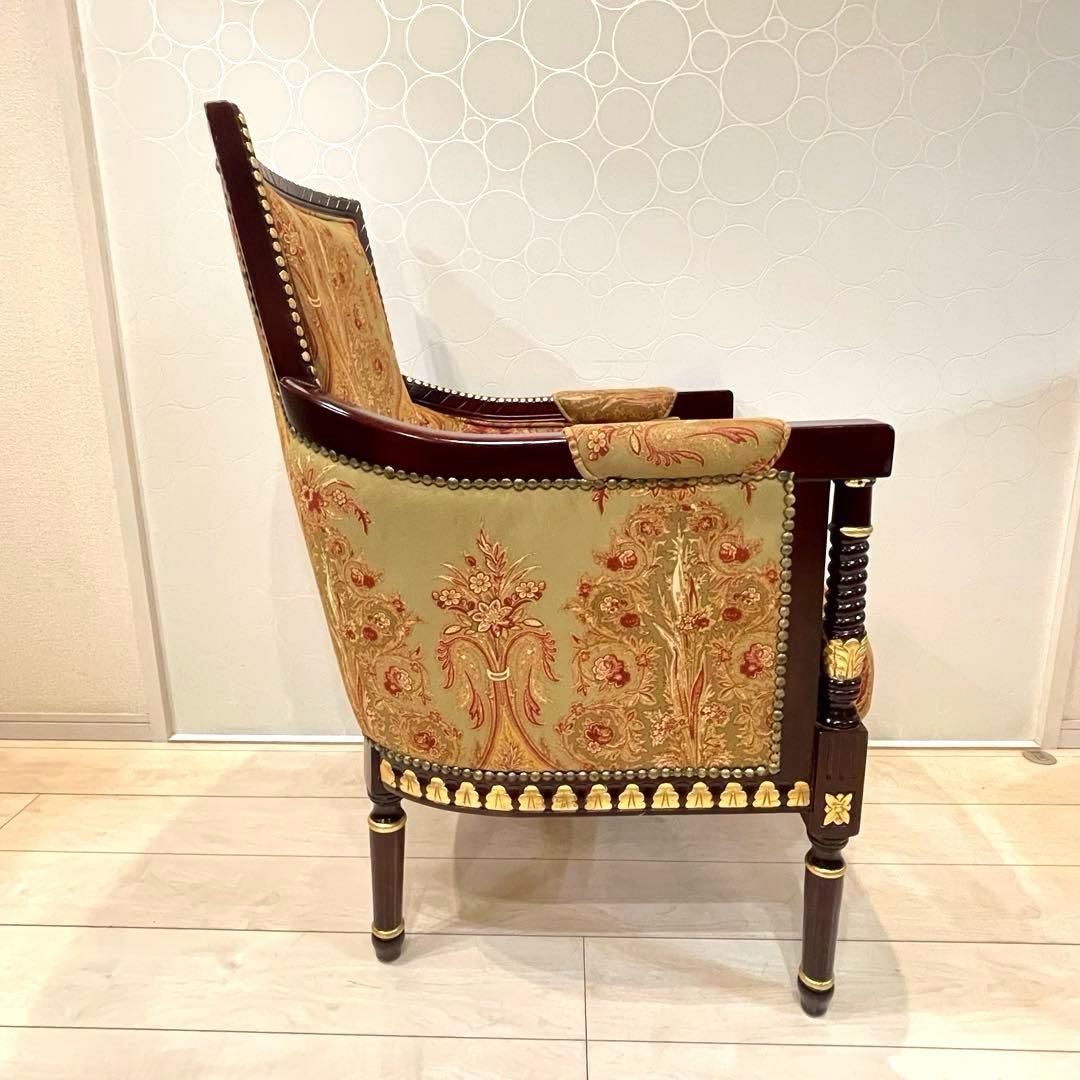 ヨーロピアン 木製 アームチェア アンティーク クラシック ルイ様式風 北欧　①