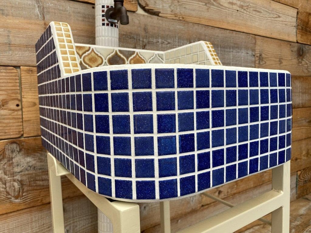 作善堂タイルシンク流し台 モザイクタイル 日本製 オシャレ雑貨 LS013