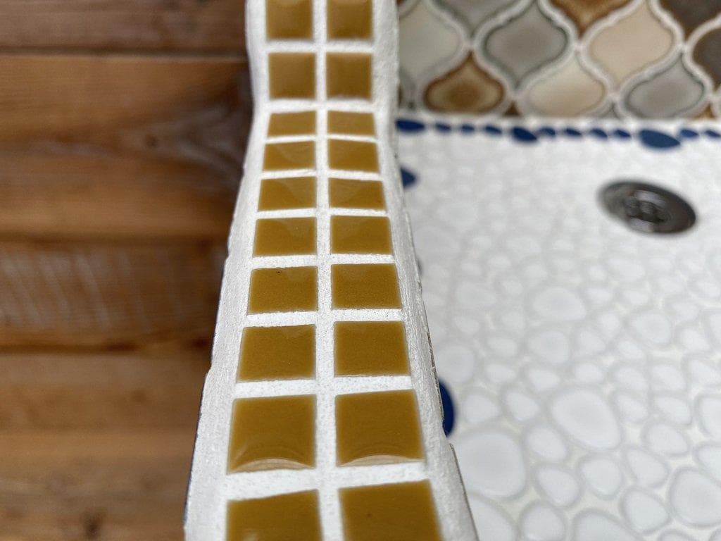 作善堂タイルシンク流し台 モザイクタイル 日本製 オシャレ雑貨 LS013