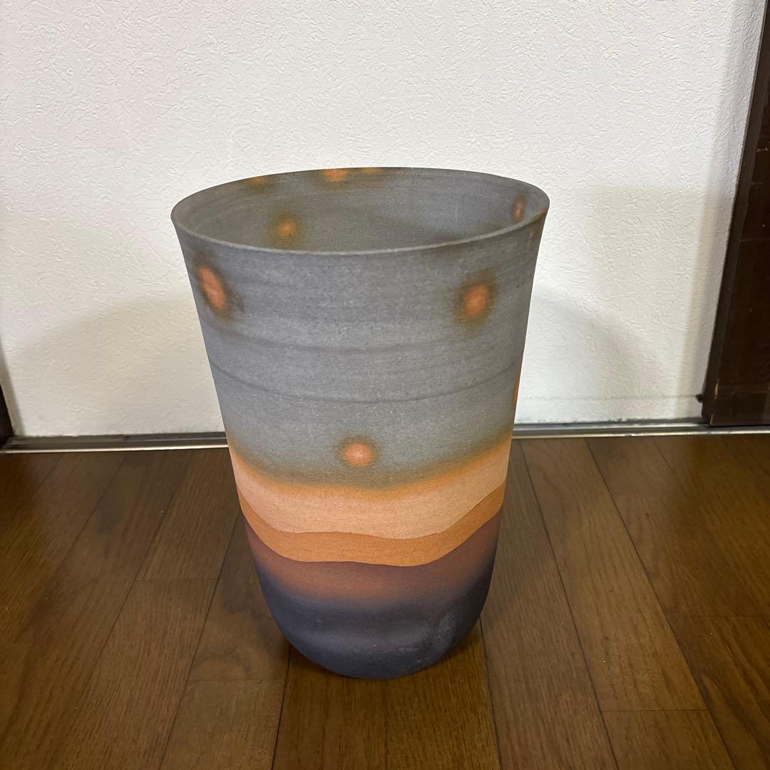 グラデーション陶器花瓶 約34.5cm