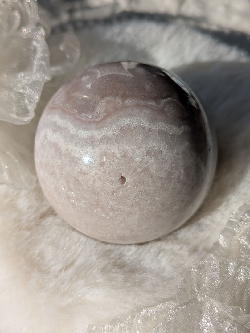 ミルクティー色♪　ピンクアメジスト　瑪瑙　スフィア