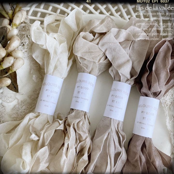 le ruban ୨୧* ~ ecru ~くしゅくしゅリボン エクリュ №3