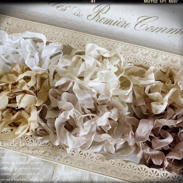 le ruban ୨୧* ~ ecru ~くしゅくしゅリボン エクリュ №3