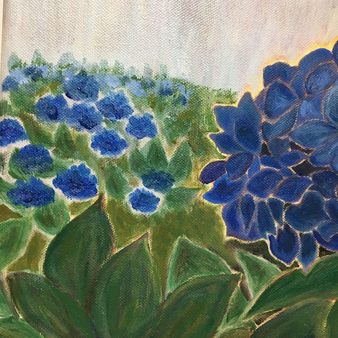 油絵　紫陽花
