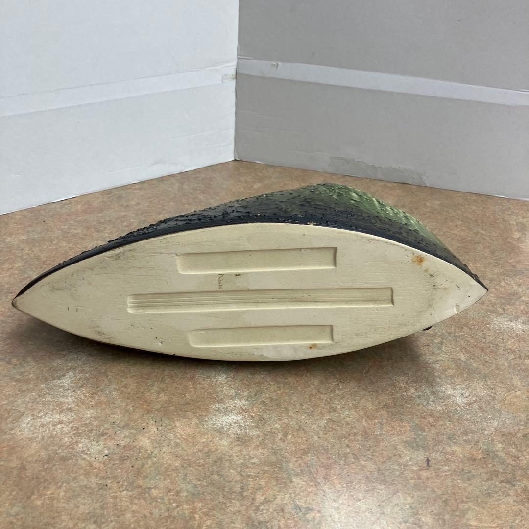 お値下げしました。信楽焼手造り花器黒ビードロ波目