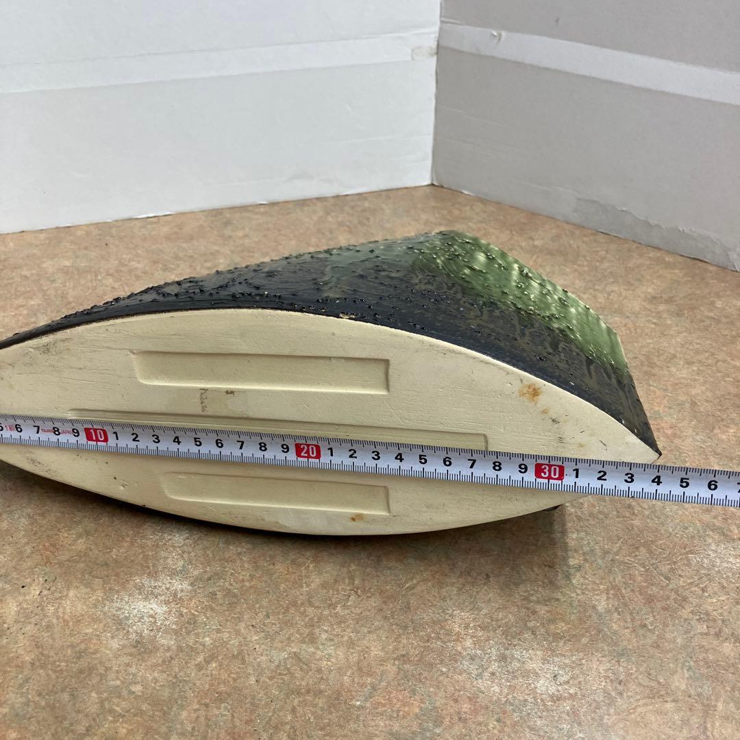 お値下げしました。信楽焼手造り花器黒ビードロ波目