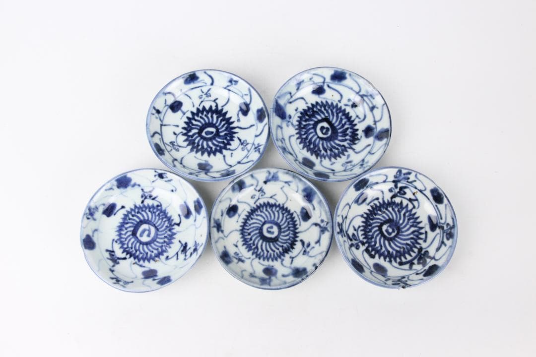 中国古美術 唐物 染付  清時代　小皿　茶碗　青花 EY11-13