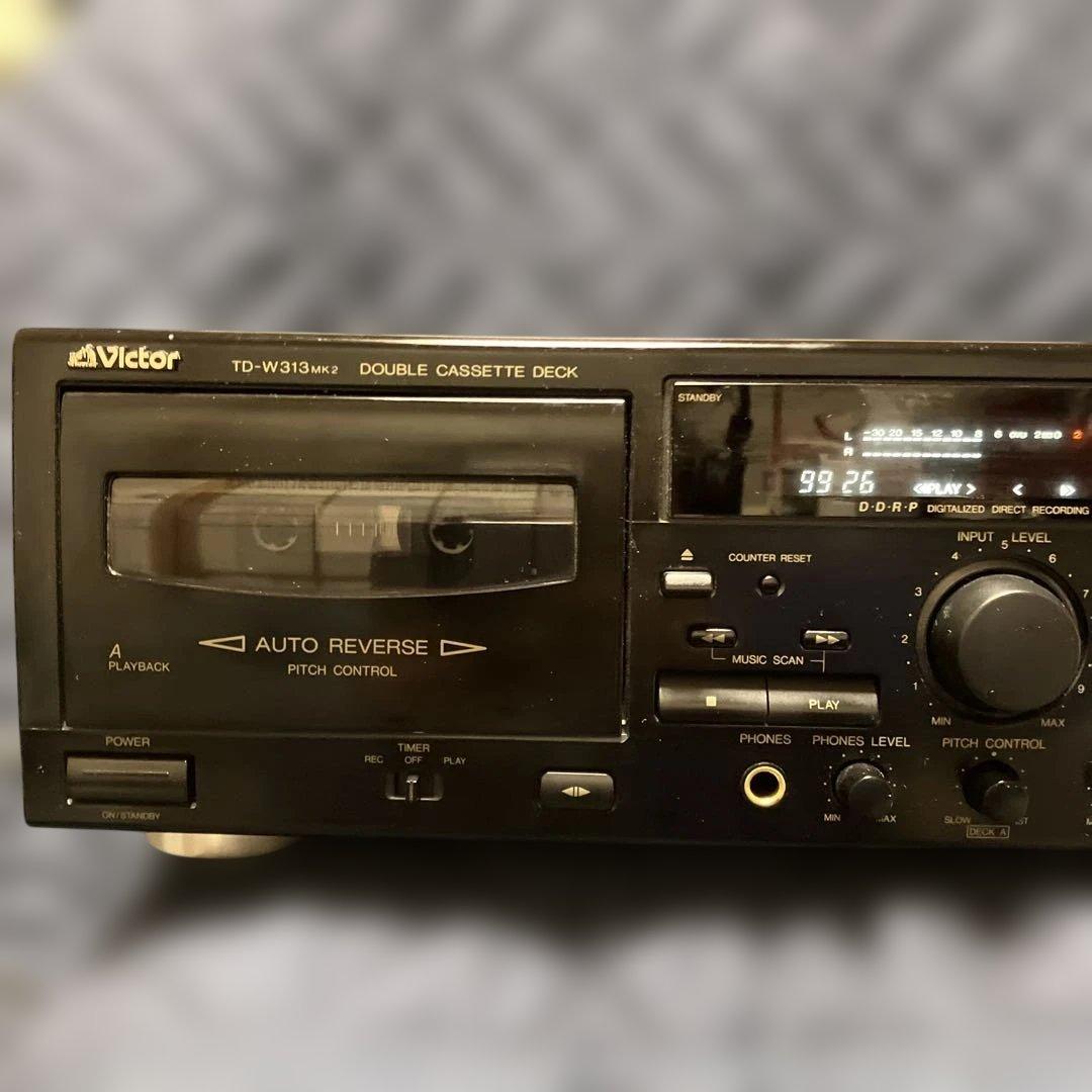 【如月価格】《動作品》 Victor TD-W313 Wカセットデッキ