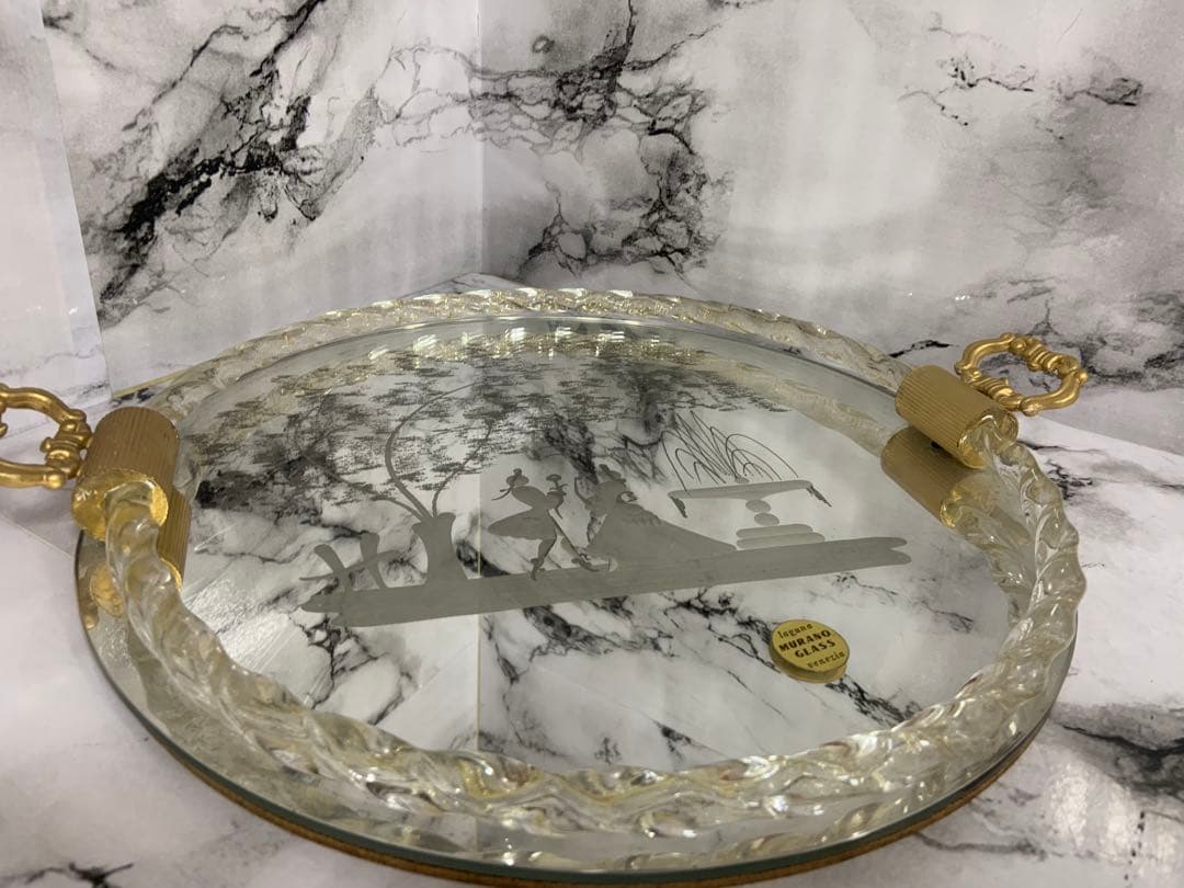 ベネチアンガラス　デキャンタ&グラス&ミラートレイセット