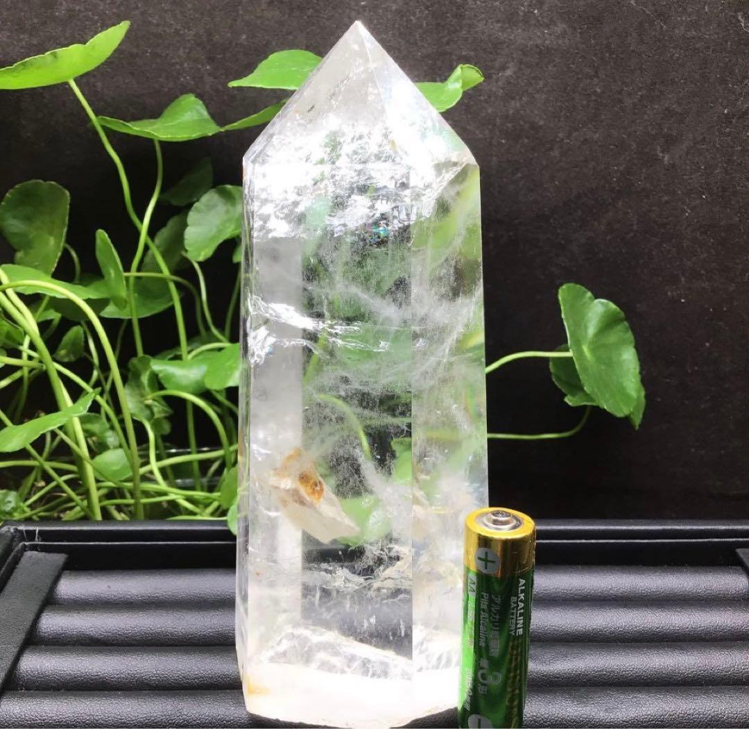 ⭐︎ヒマラヤパワー全開571g虹、クラック共に綺麗☆ヒマラヤ水晶 六角柱原石