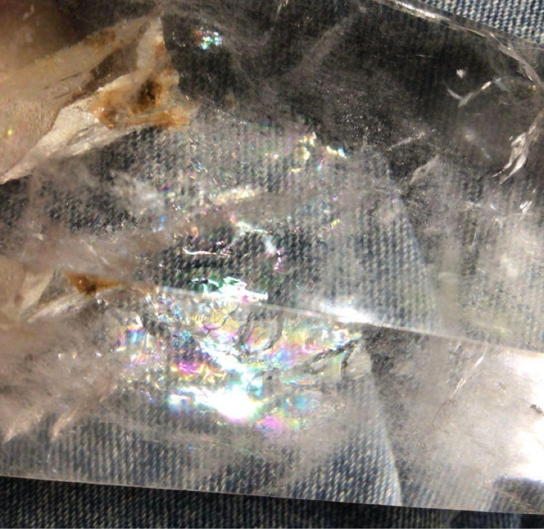 ⭐︎ヒマラヤパワー全開571g虹、クラック共に綺麗☆ヒマラヤ水晶 六角柱原石