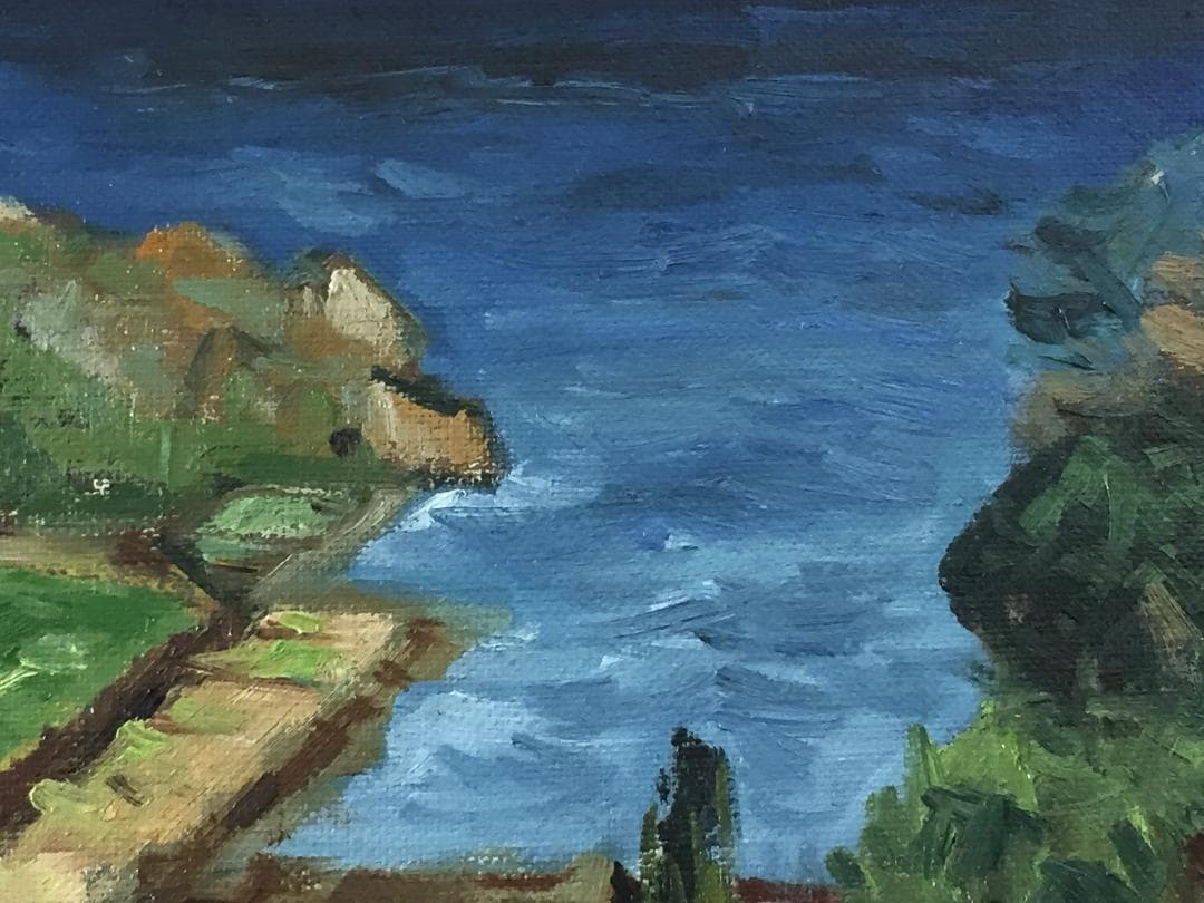 傑作 酒井良太郎 F4号 『外房風景』油彩 油絵 絵画 千葉県 房総半島 風景画