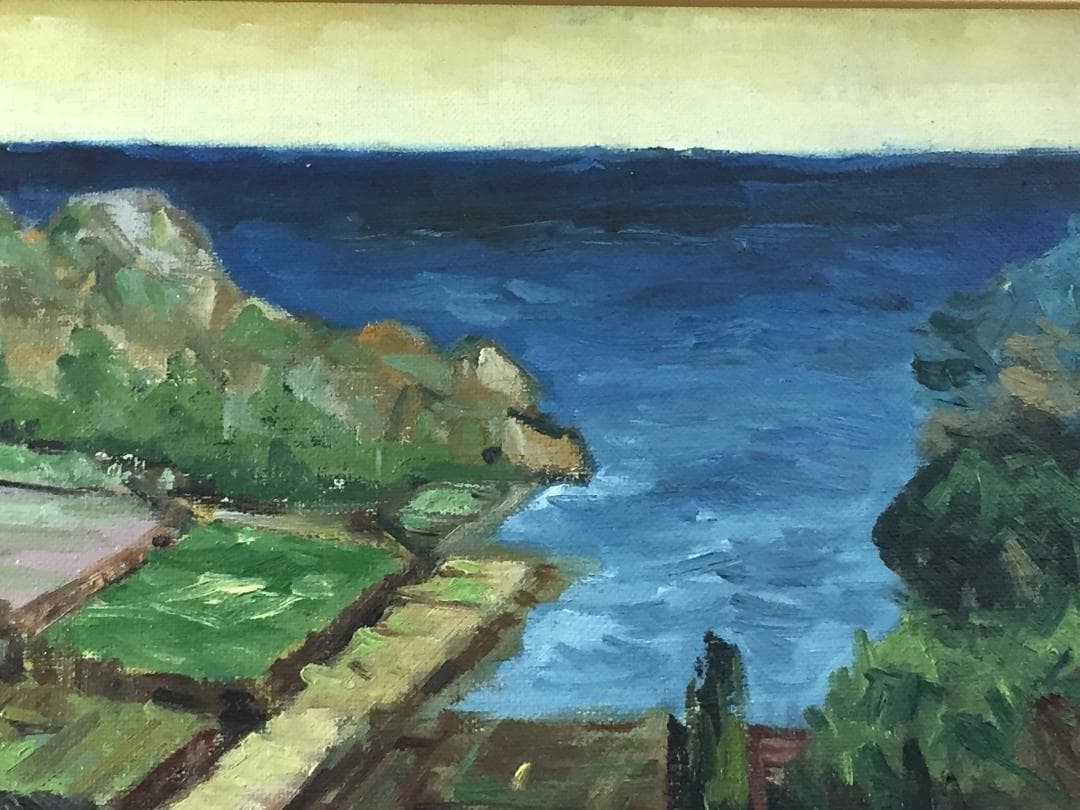 傑作 酒井良太郎 F4号 『外房風景』油彩 油絵 絵画 千葉県 房総半島 風景画