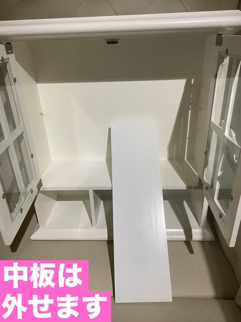 ロココ♦️高級 ガラス扉 コレクションケース♦️置き壁付両用♦️ホワイトローズ♦️送料込