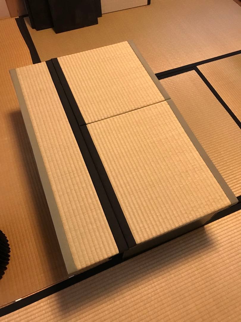 楽々茶棚　(立礼)収納ボックス点前座と炉壇嵌め込み畳と建水台の3点セット