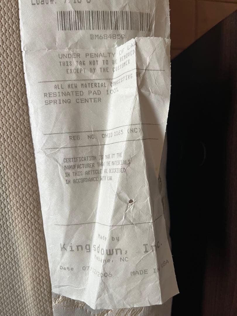 【送料込】 KINGSDOWN ダブル　マットレス+マット台