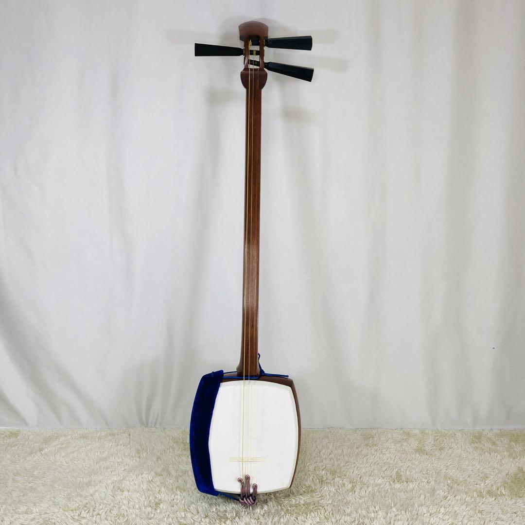 三味線 花梨材 太棹 胴破れなし 人口革 正寸