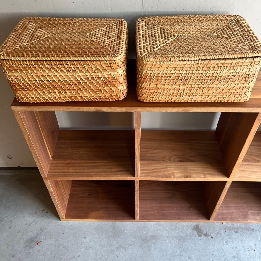 maru★無印スタッキングシェルフセット・５段×３列ウォールナット材