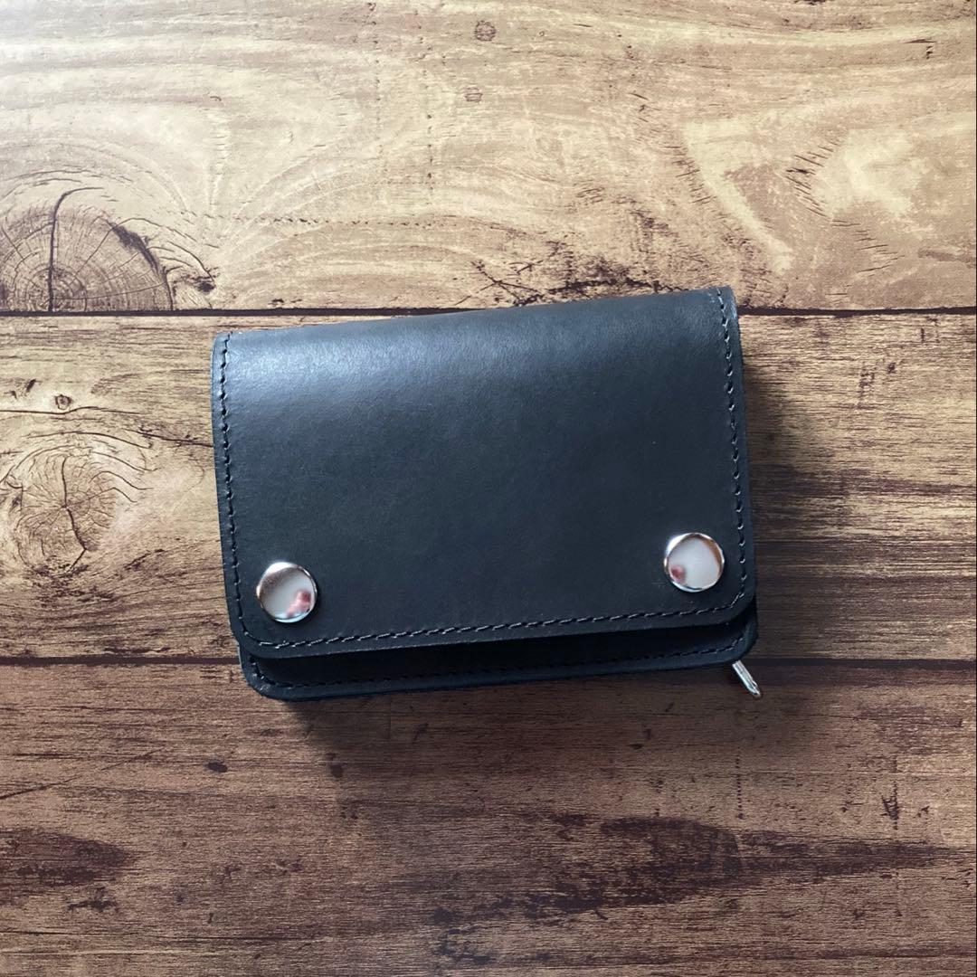 【P1F-2様ご確認用】ショートトラッカーウォレット【お札を折らずに収納】