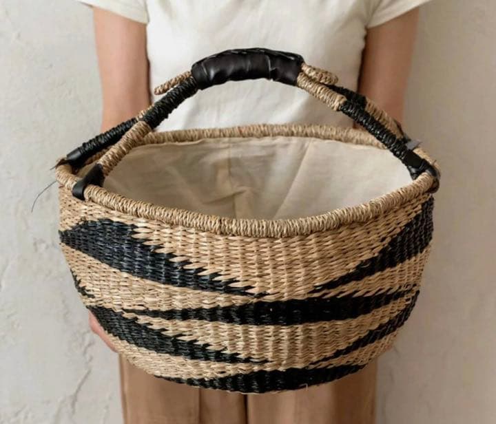 アジアン バリ島 天然 Ｌ シーグラス バスケット かご 収納 家具 リゾート