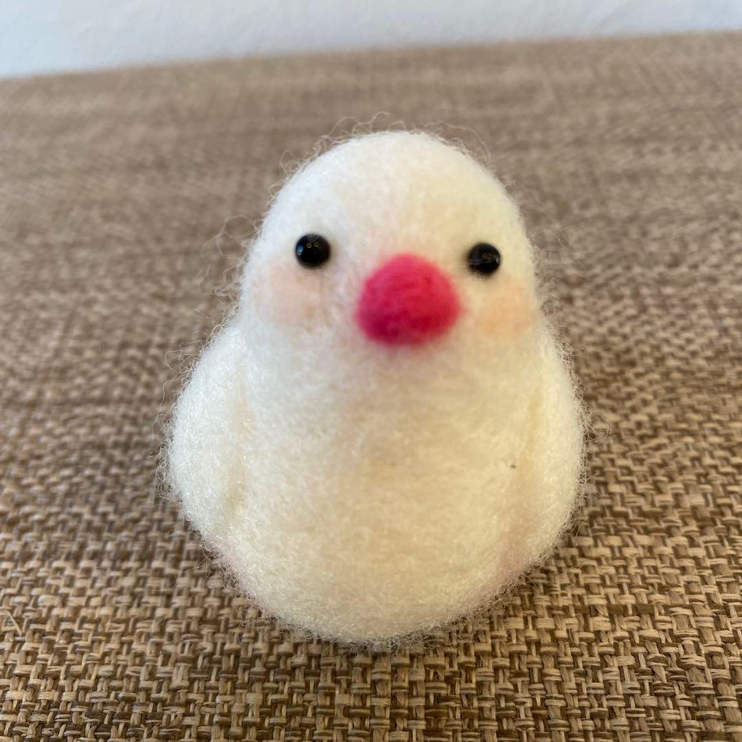 フラワーリース&白い文鳥さん