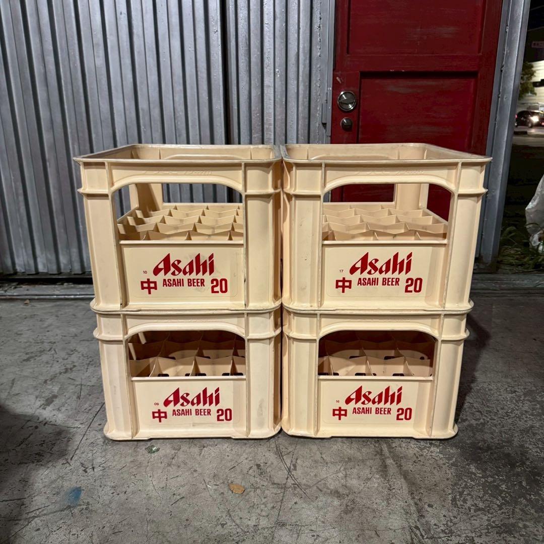 追加購入可】アサヒビール　中瓶ビールケース4個 瓶ケース ビールコンテナ
