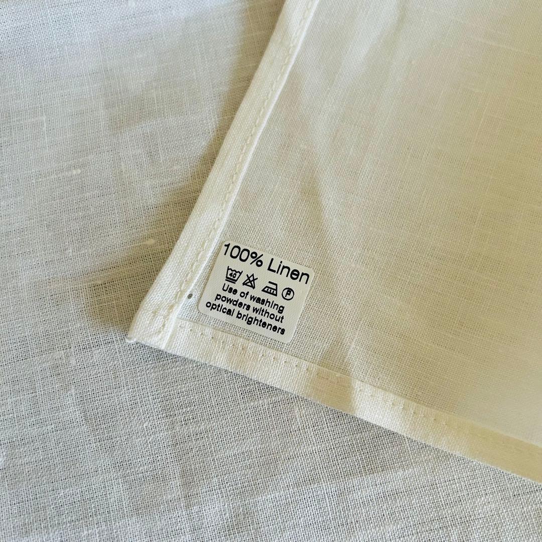 マイセンクロス　麻刺繍　ホワイトテーブルクロス　ランチョンマットmeissen