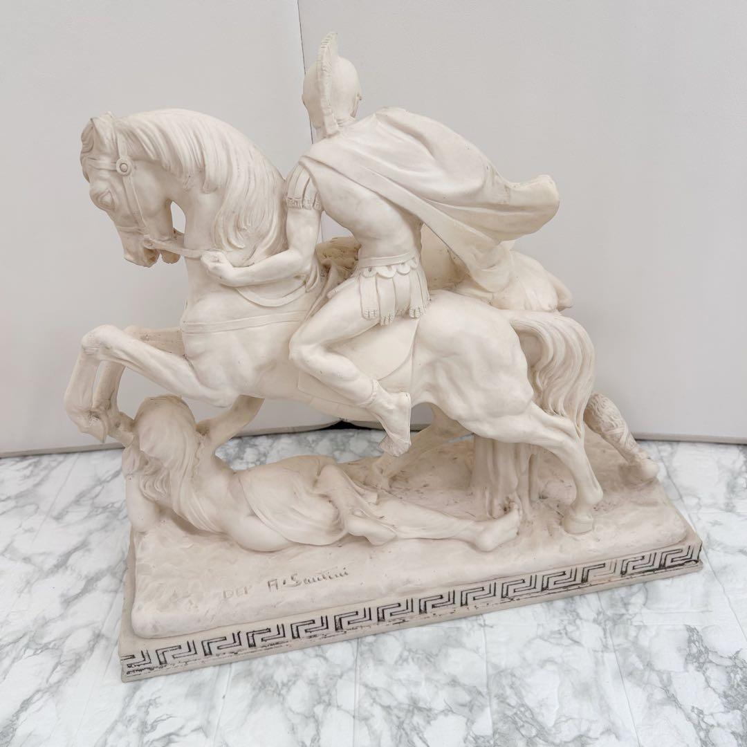 西洋美術 イタリア製A.SANTINI アンテルマ サンティーニ 彫刻 騎士と馬
