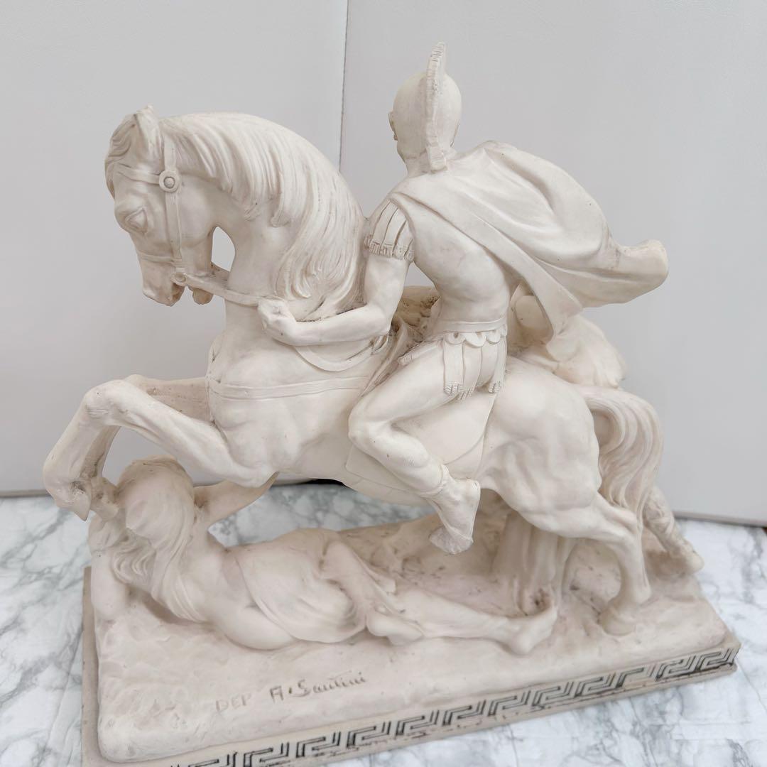 西洋美術 イタリア製A.SANTINI アンテルマ サンティーニ 彫刻 騎士と馬