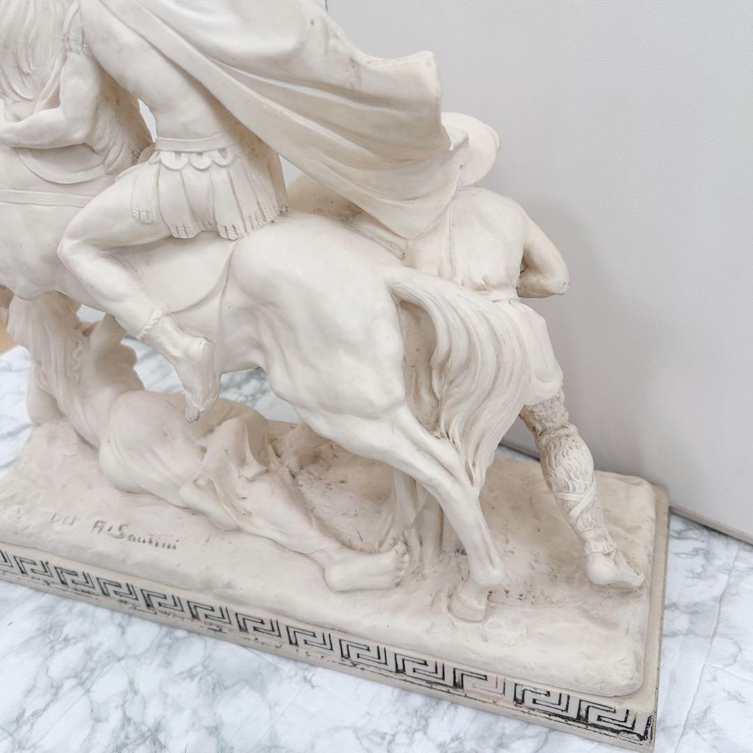 西洋美術 イタリア製A.SANTINI アンテルマ サンティーニ 彫刻 騎士と馬