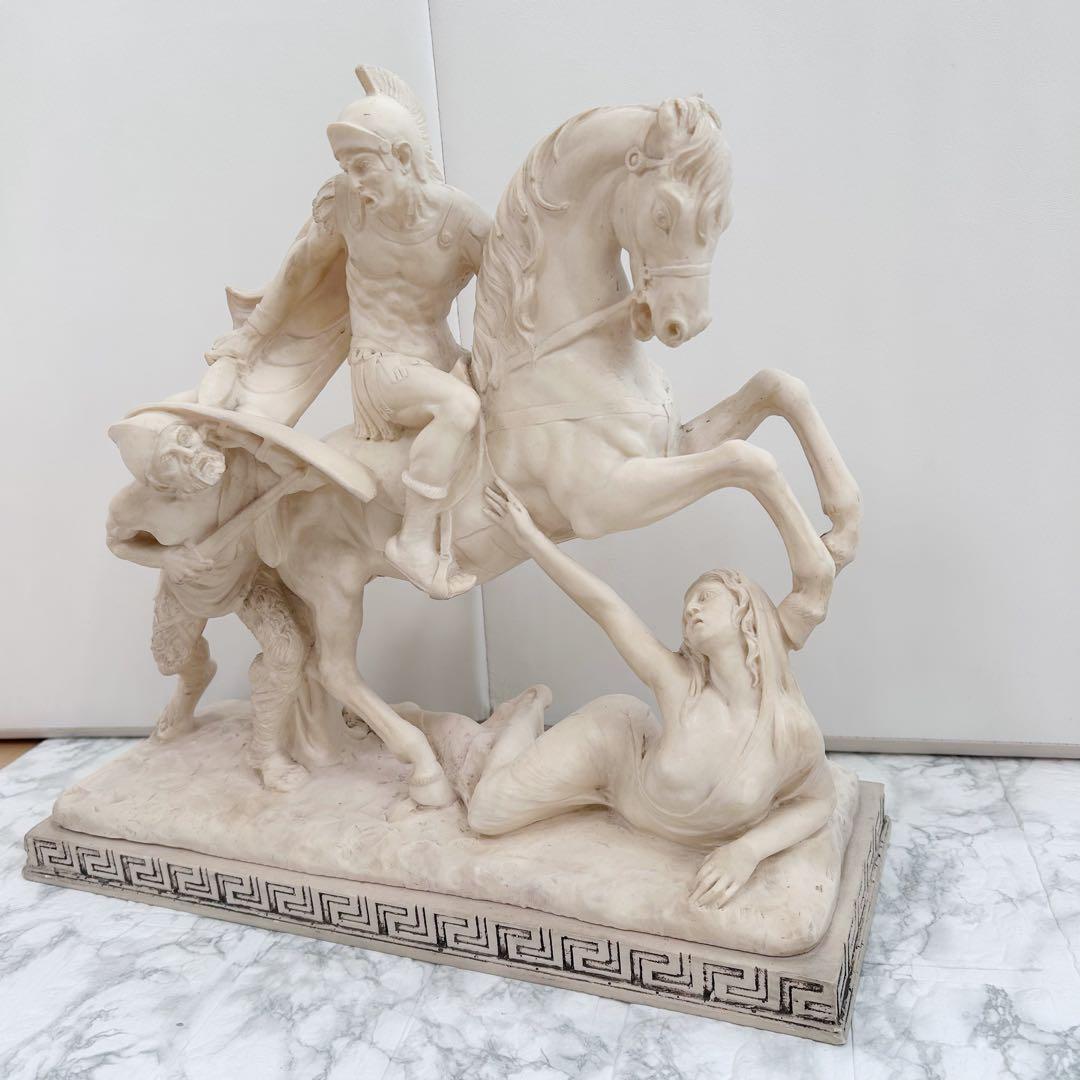 西洋美術 イタリア製A.SANTINI アンテルマ サンティーニ 彫刻 騎士と馬