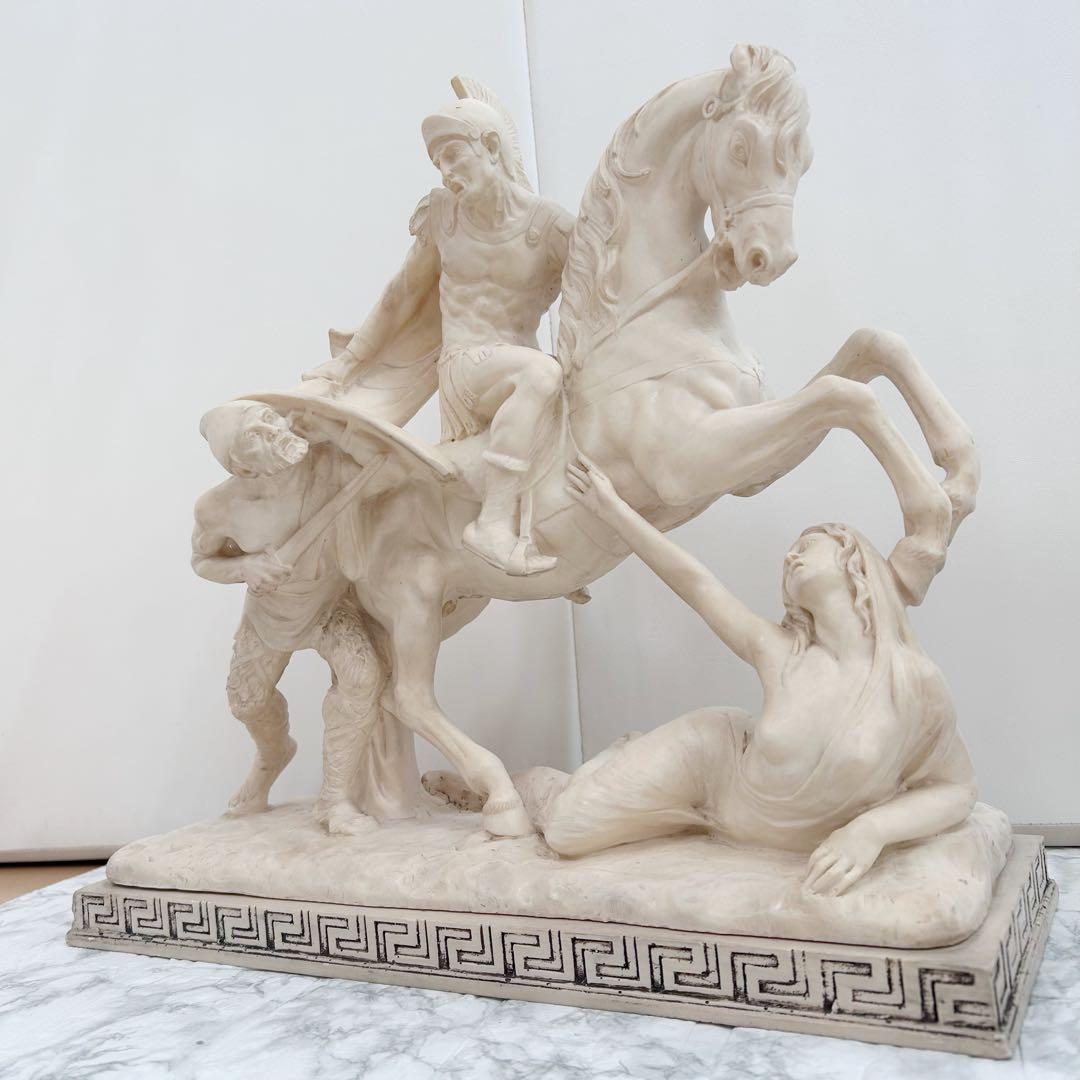 西洋美術 イタリア製A.SANTINI アンテルマ サンティーニ 彫刻 騎士と馬