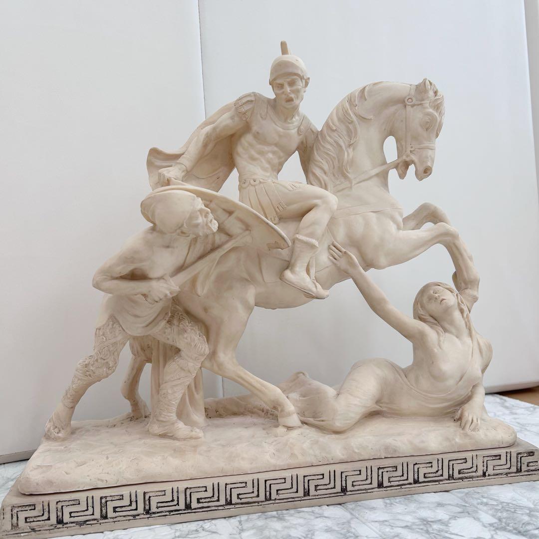西洋美術 イタリア製A.SANTINI アンテルマ サンティーニ 彫刻 騎士と馬