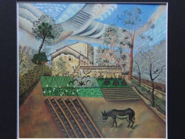 J・ミロ、ロバのいる野菜畑、希少画集より、新品額・額装付