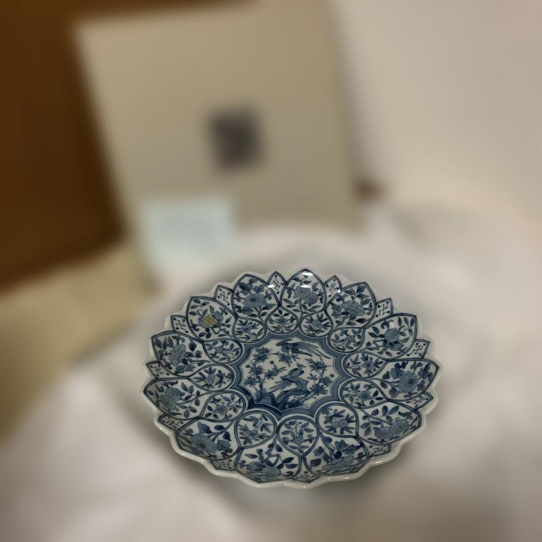 平皿　和風　日本のうつわ　陶器　染め付け　箱と説明書有り　松坂屋　日本製