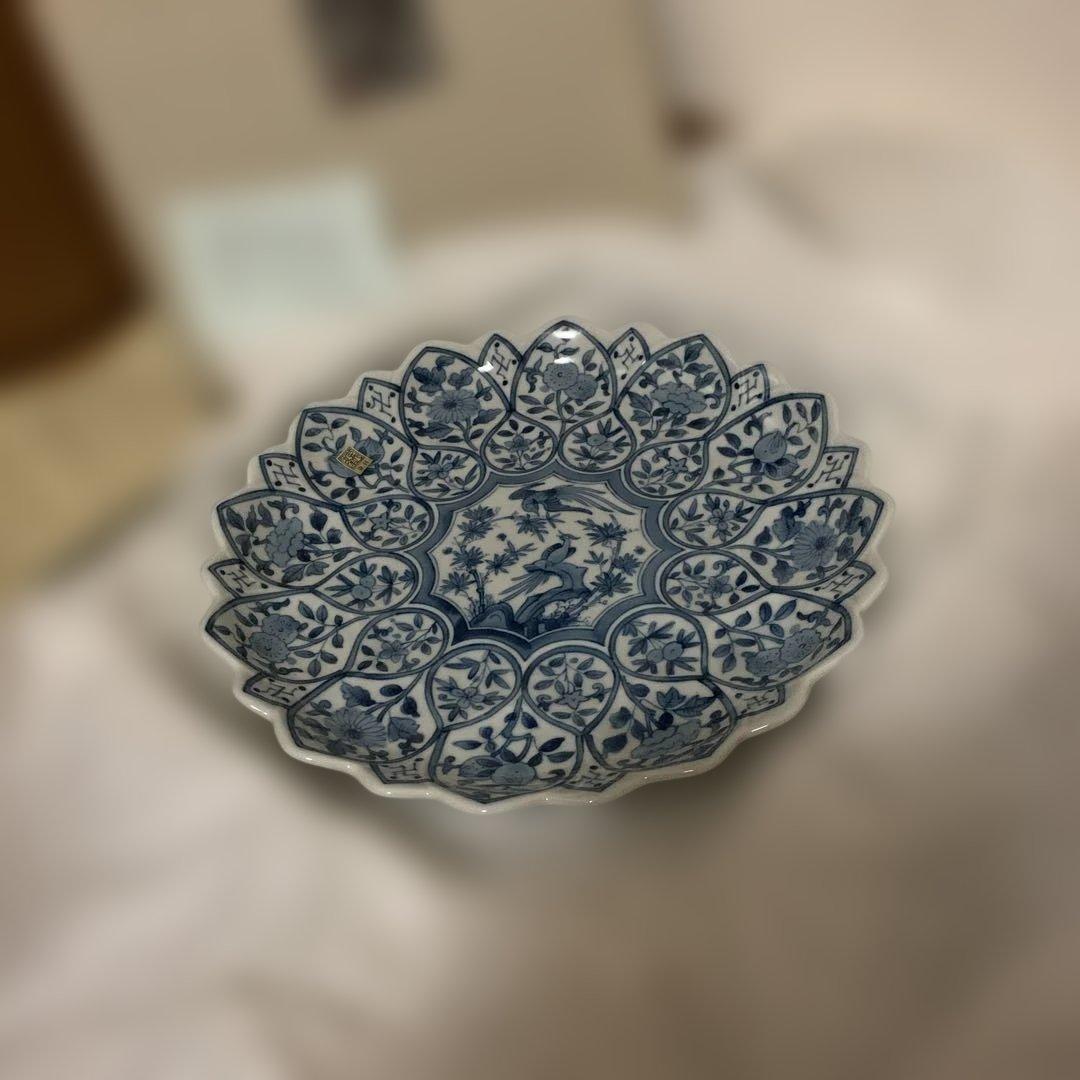 平皿　和風　日本のうつわ　陶器　染め付け　箱と説明書有り　松坂屋　日本製