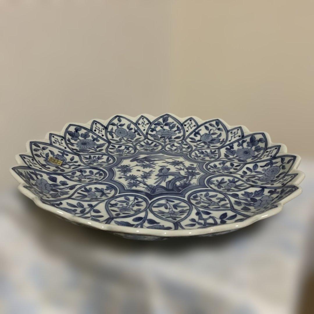 平皿　和風　日本のうつわ　陶器　染め付け　箱と説明書有り　松坂屋　日本製