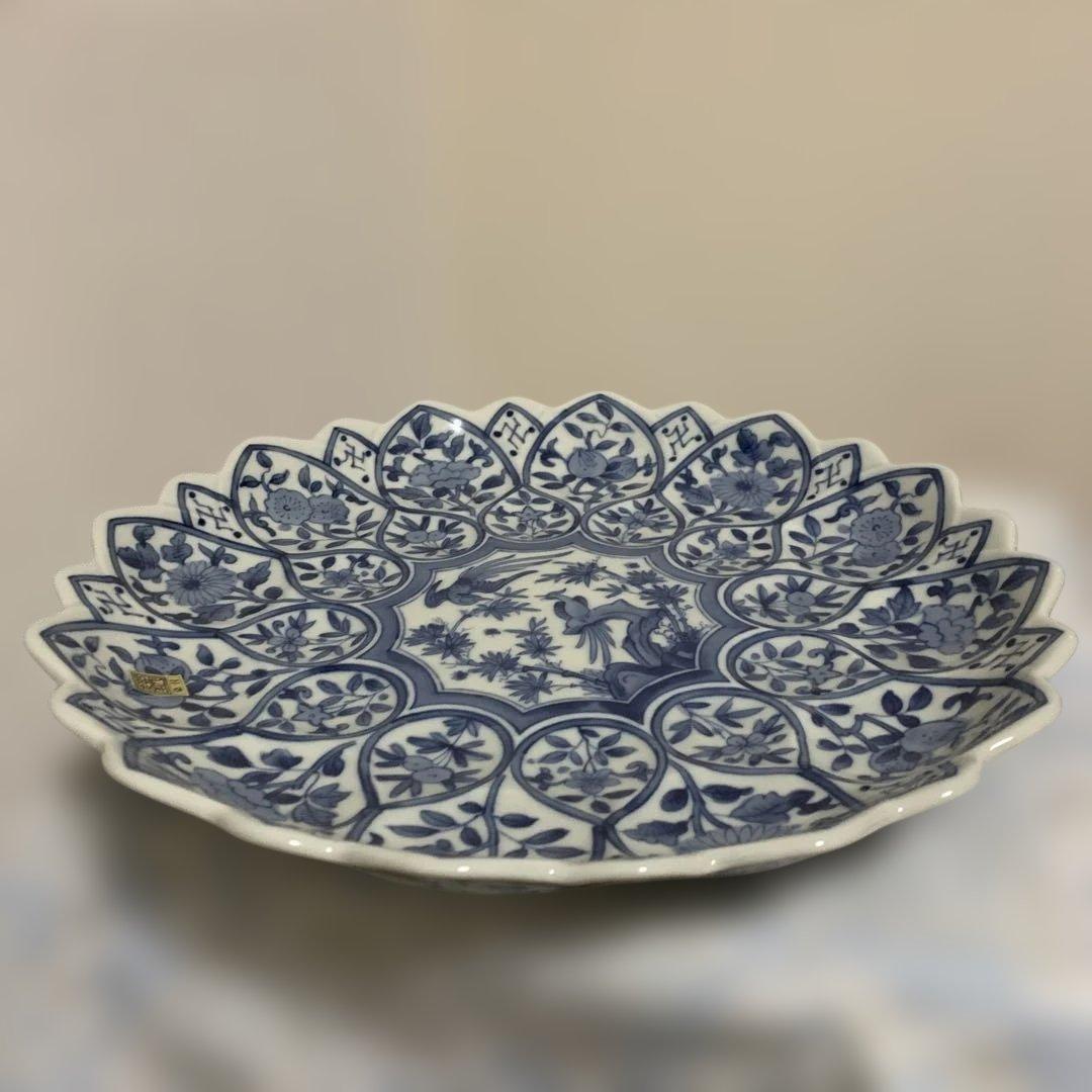平皿　和風　日本のうつわ　陶器　染め付け　箱と説明書有り　松坂屋　日本製