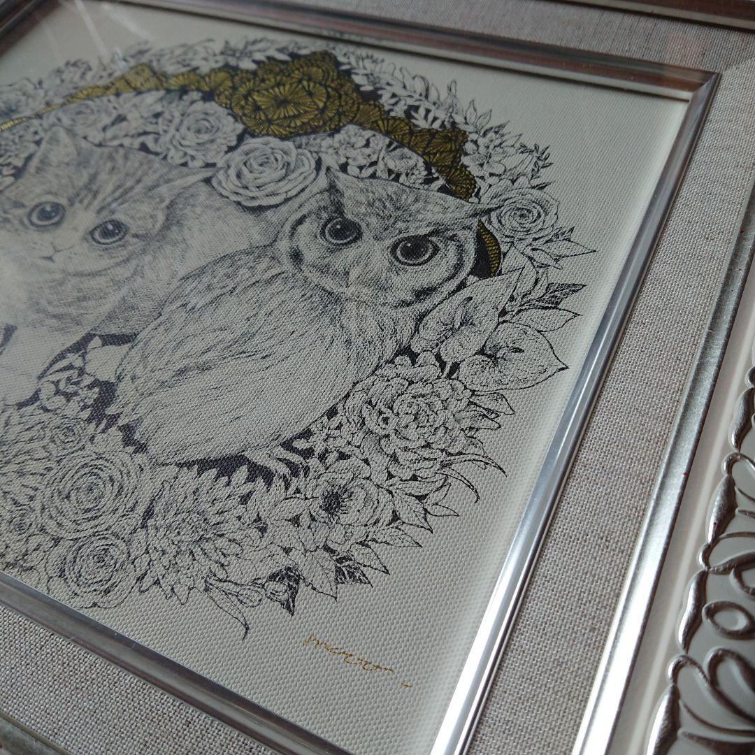 maoo maya sawatari 子猫 ミミズク 小鳥 原画 直筆 サイン入