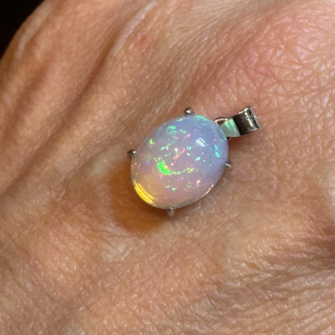 天然石エチオピアオパール　ペンダントトップハンドメイド　Silver925 52