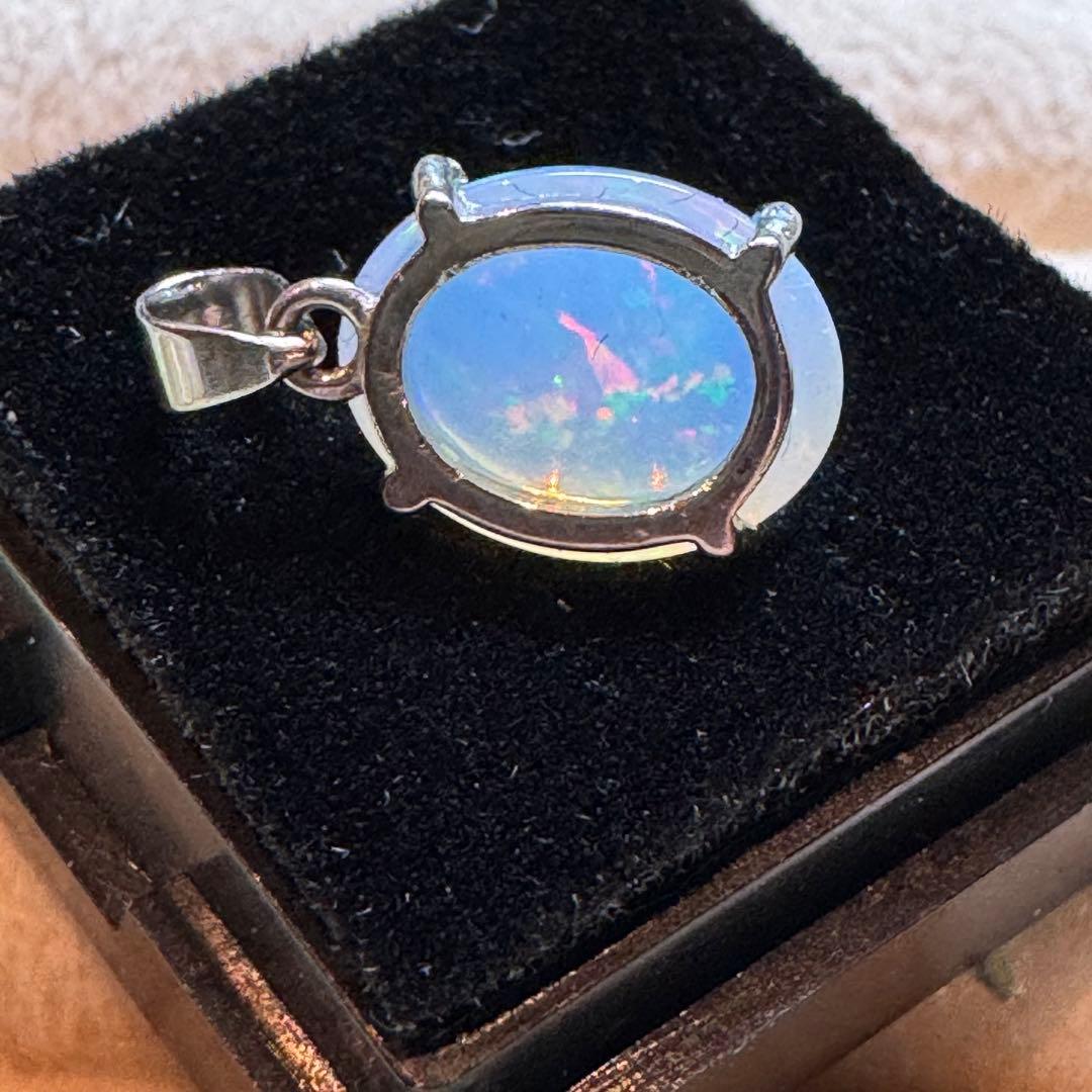 天然石エチオピアオパール　ペンダントトップハンドメイド　Silver925 52