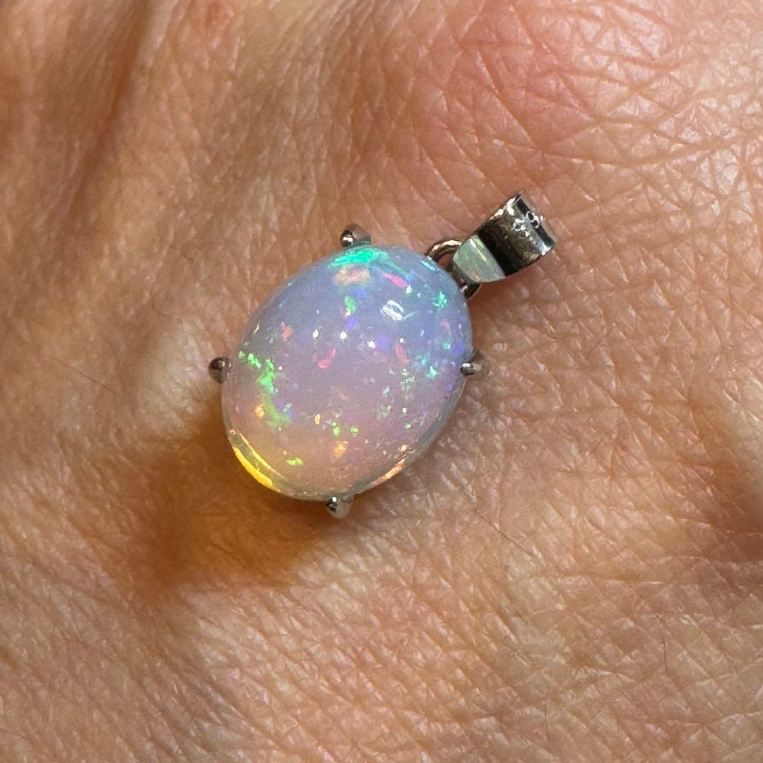 天然石エチオピアオパール　ペンダントトップハンドメイド　Silver925 52